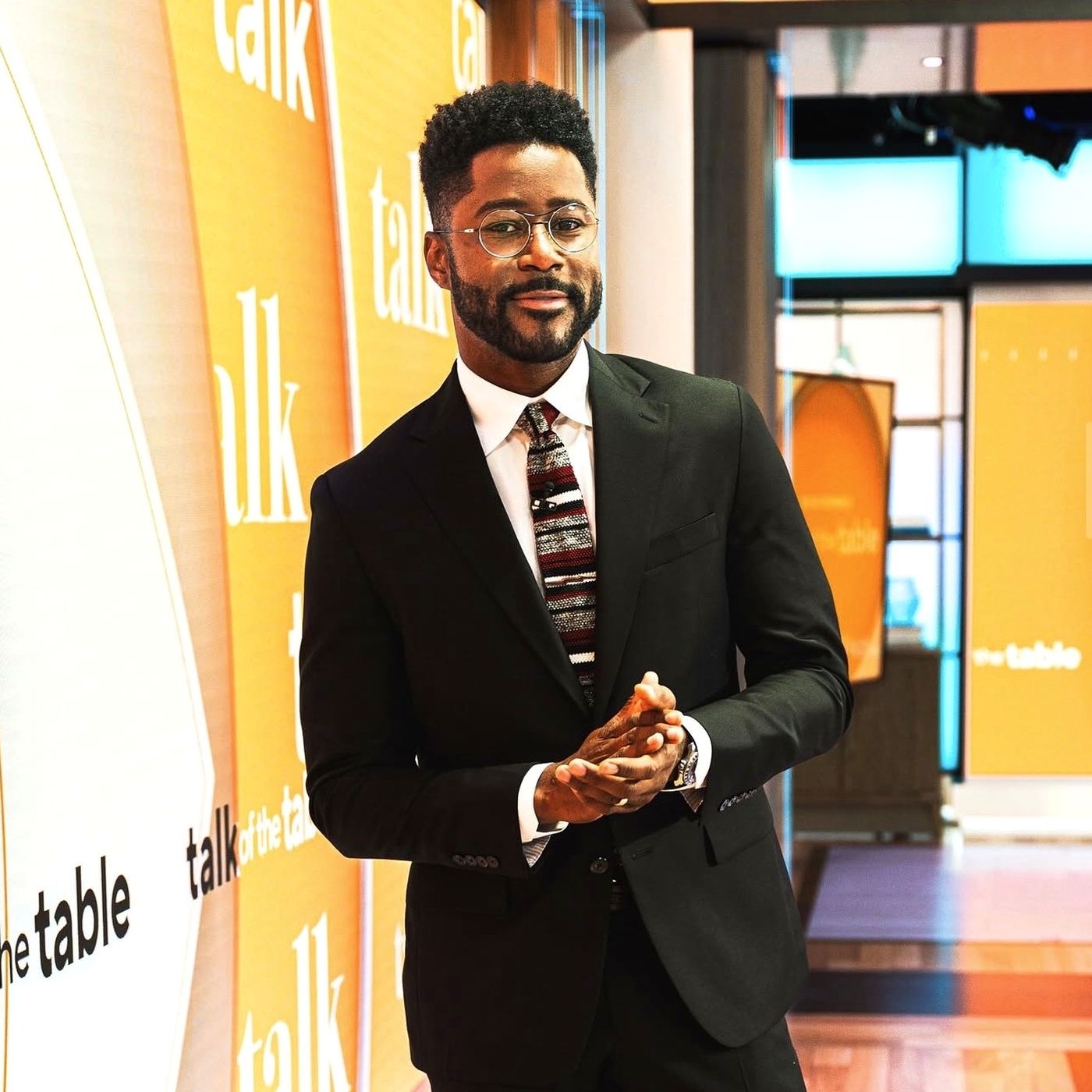 On set with CBS — Nate Burleson, The Talk